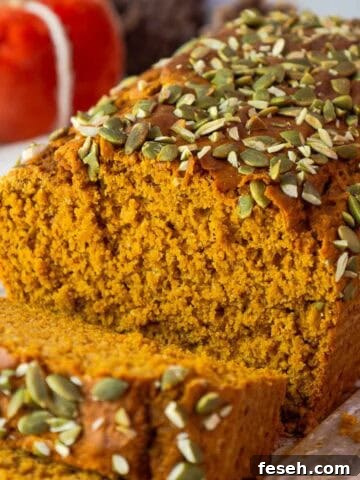 Sliced pumpkin bread