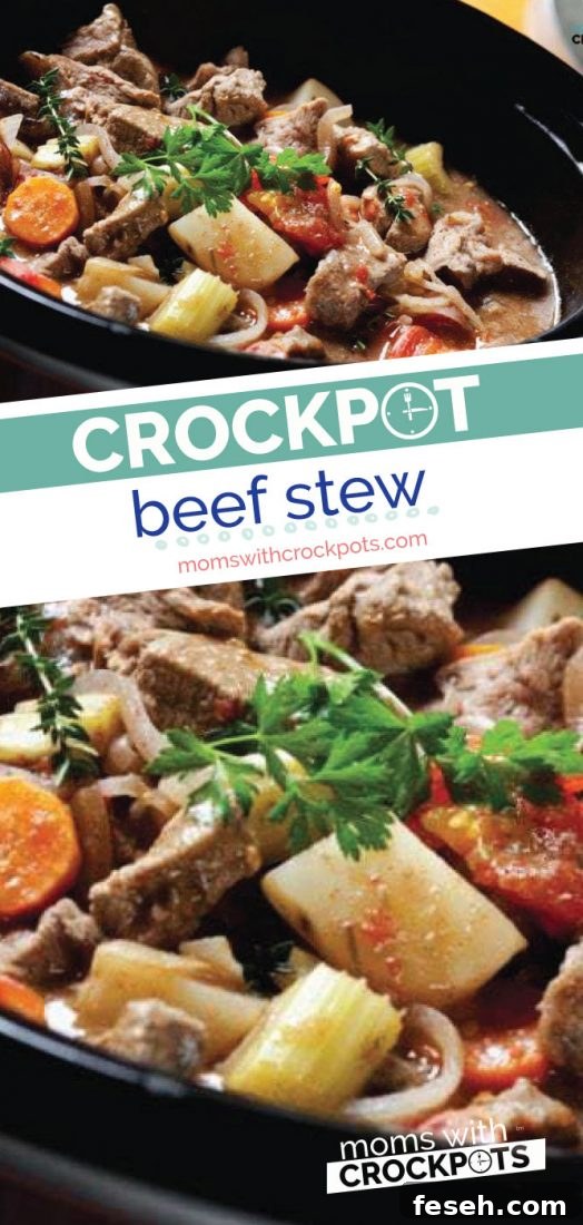 Crockpot Beef Stew - wholesome ingredients, perfect for busy chilly nights. Serve with warm crusty bread.