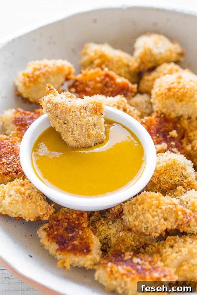 Baked Chicken Nuggets with Honey Mustard
