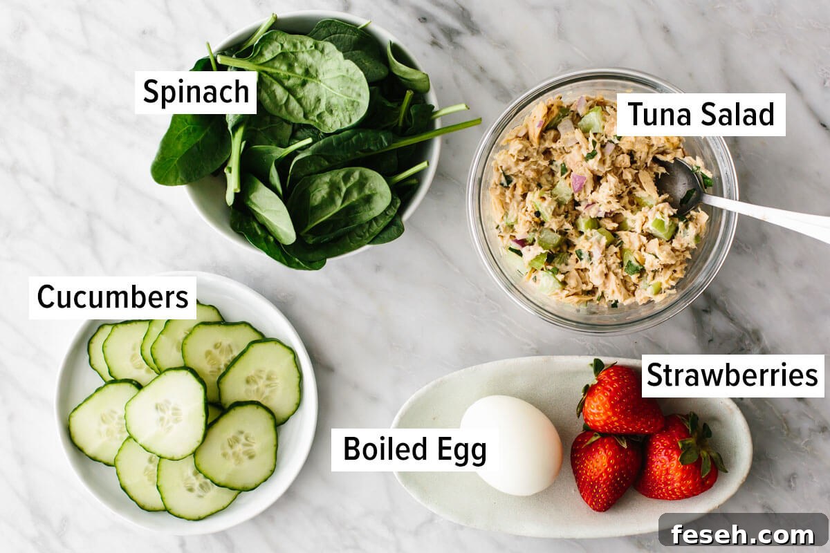 Ingredients for a bento box budget meal prep