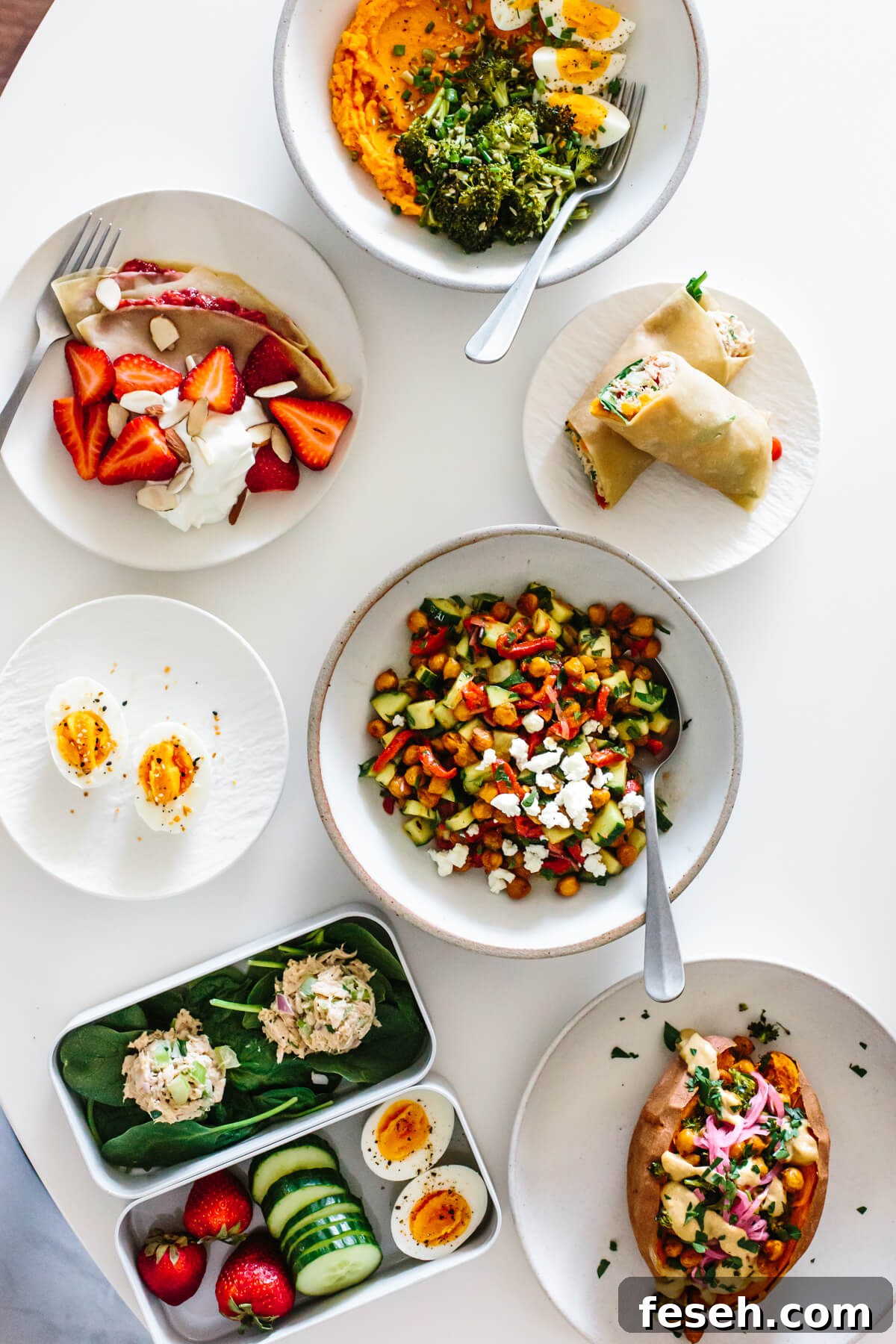 Meals laid out on a table for a budget meal prep