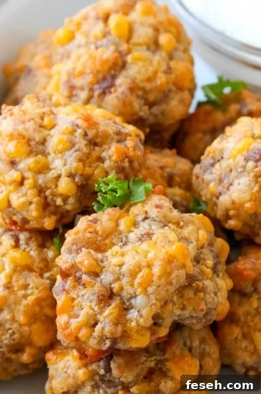 Cooked sausage balls.