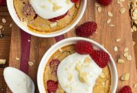 White Chocolate Raspberry Protein Baked Oats Recipe