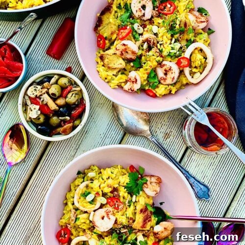 Pork and seafood risotto with turmeric and long pepper