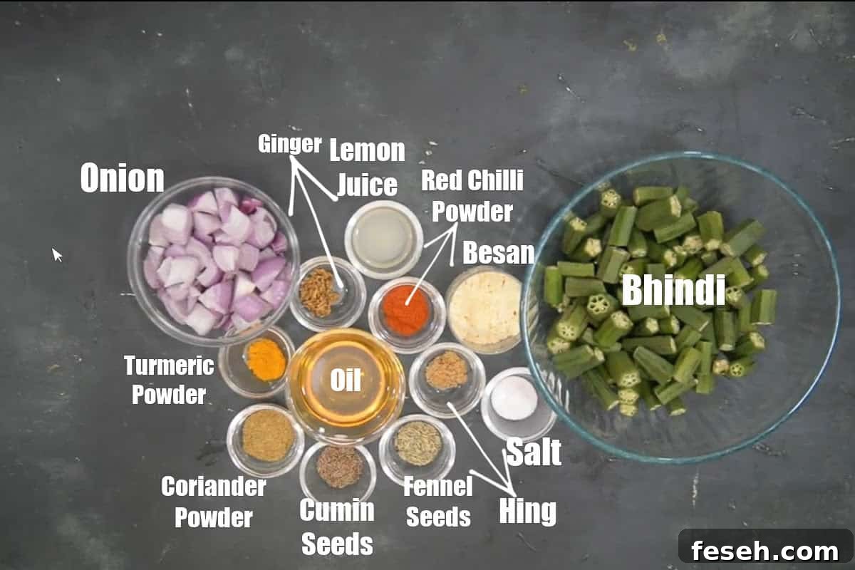 Besan Bhindi Ingredients.
