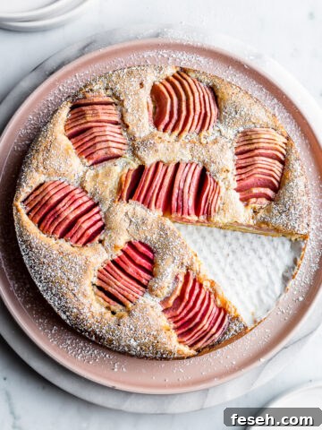 Almond Cake with Pink Apples