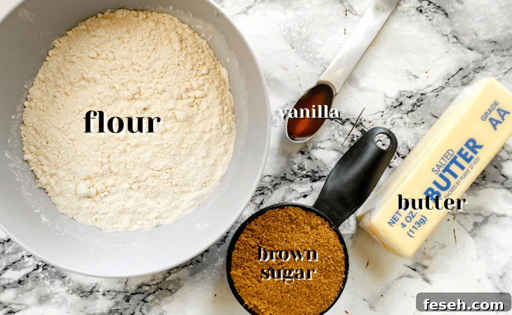 brown sugar shortbread cookies ingredients