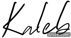 Handwritten name of Kaleb