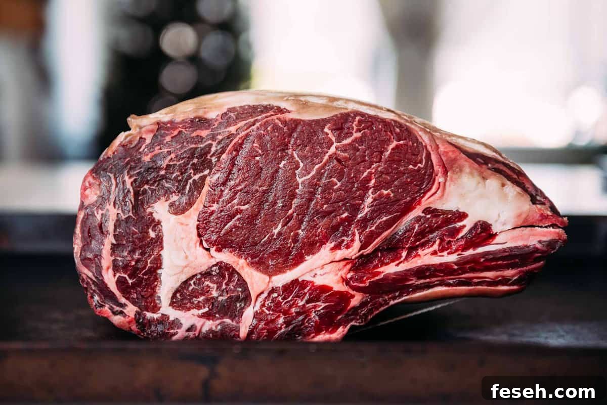 Perfect Grilled Prime Rib Recipe for Juicy, Flavorful Results 4 A side shot of a select prime rib roast.