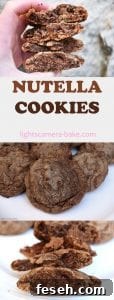 Nutella Cookies are thick and chewy cookies with Nutella baked into the batter and extra Nutella swirled throughout.