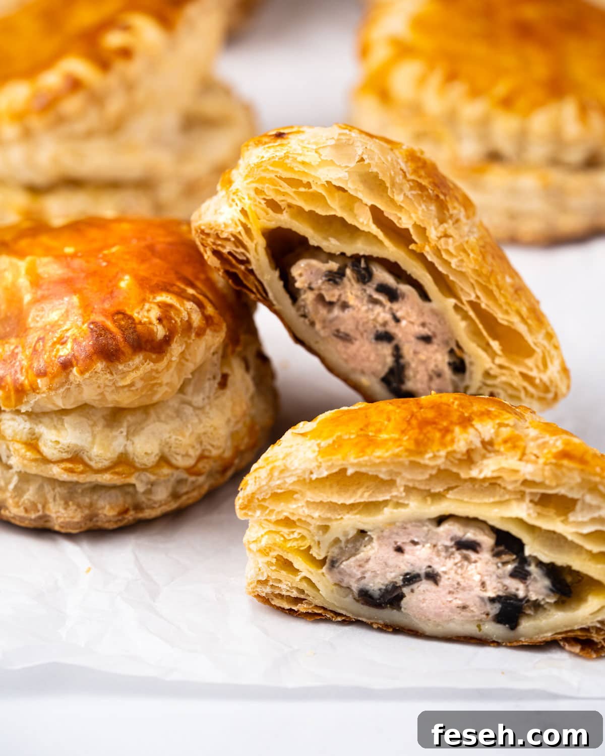 Pate Chaud cut in half to show the inside.