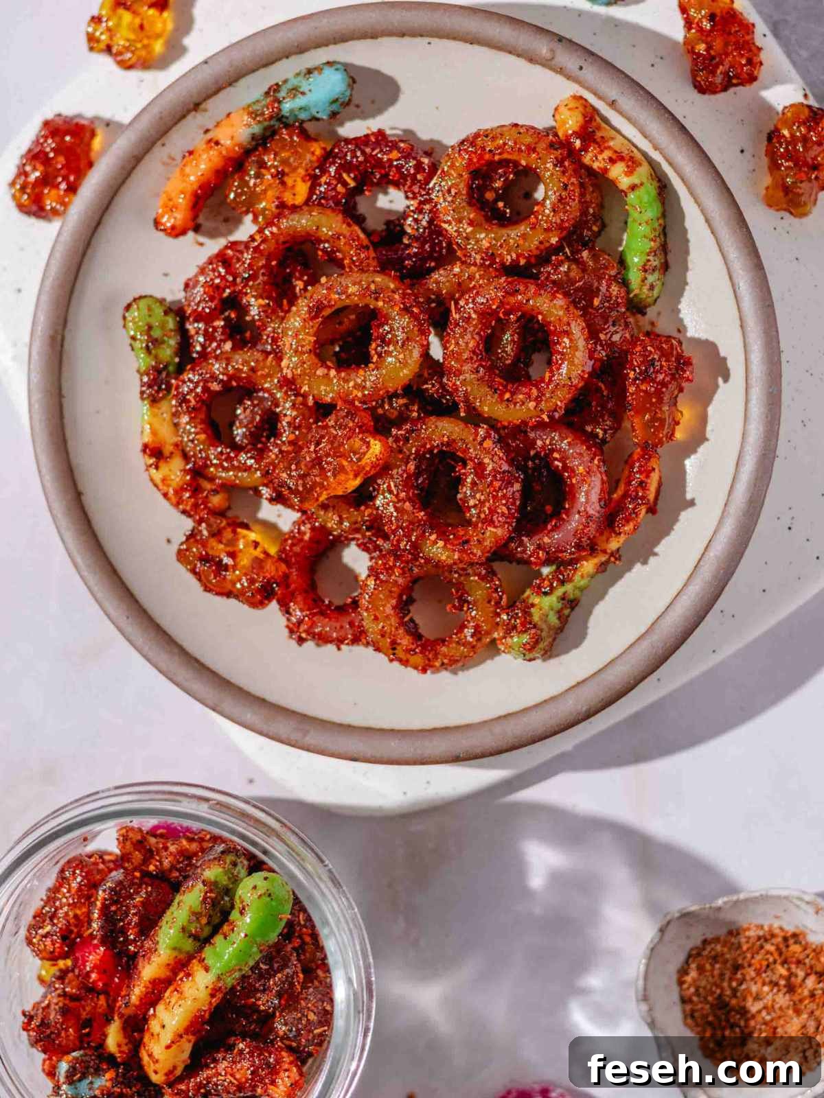 A plate with chamoy candy snack