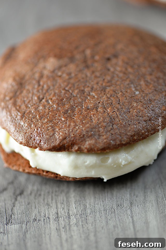Peppermint Cream Chocolate Cookie Sandwiches | ©addapinch.com