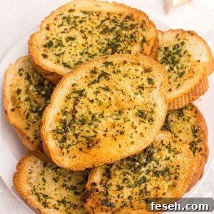Golden toasted garlic bread after being made in the air fryer