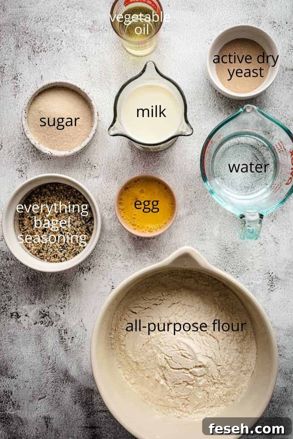 Ingredients to make jerusalem bagels