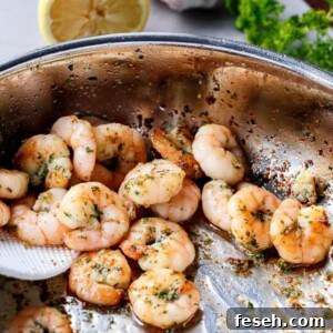 Lemon Paprika Garlic Prawns (Shrimp) in a pan