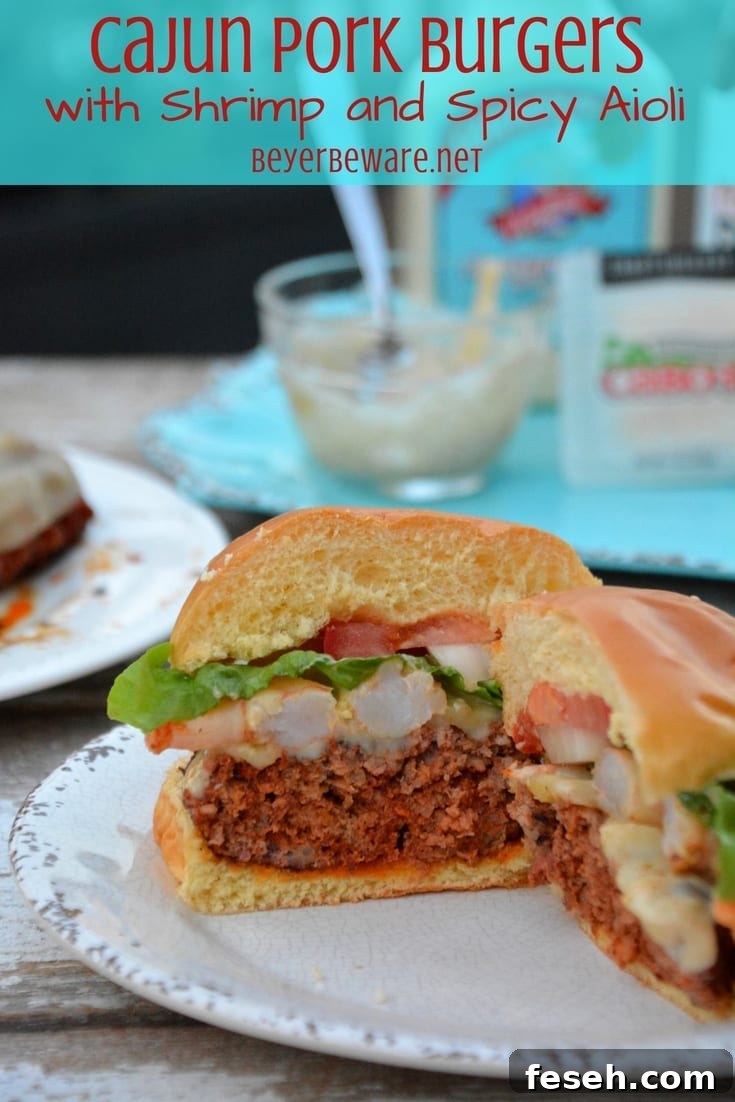 Cajun aioli drizzled on burger