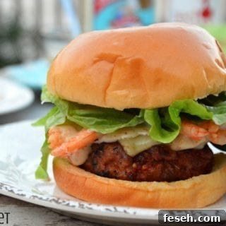 Cajun pork burgers with shrimp