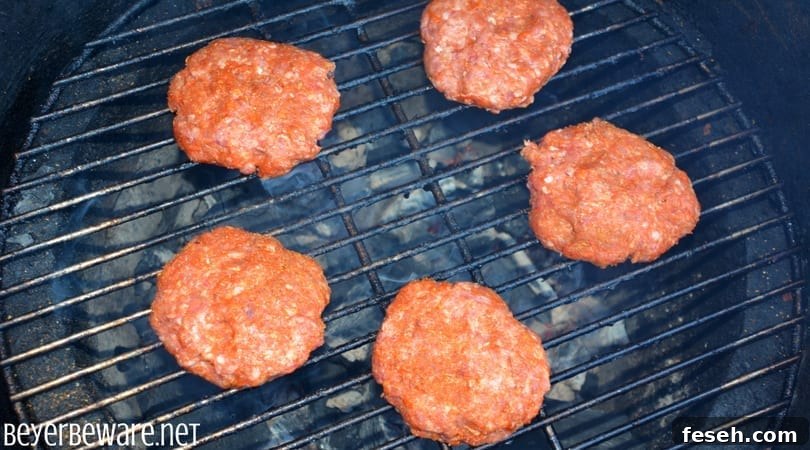 Grilled Cajun pork burgers