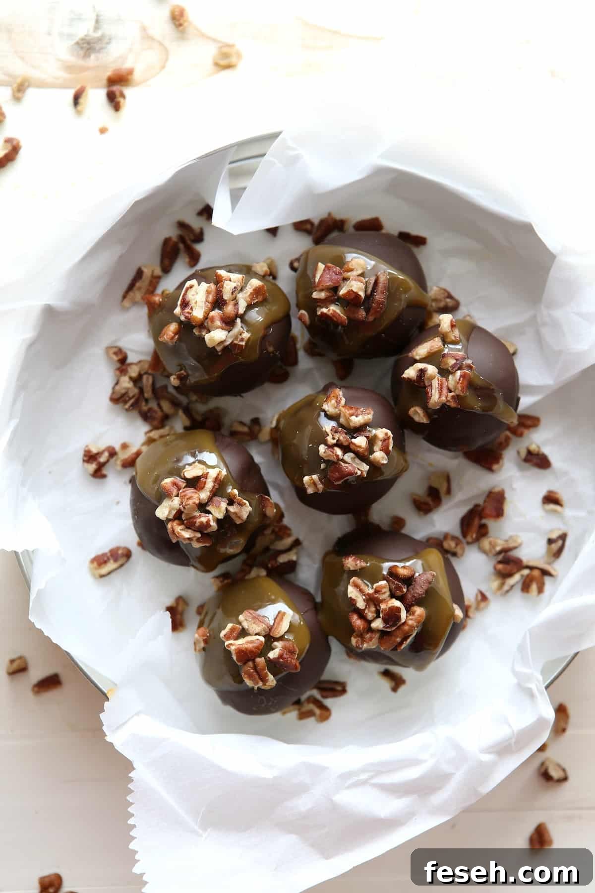 Turtle Cookie Truffles with pecans, caramel and chocolate | completelydelicious.com