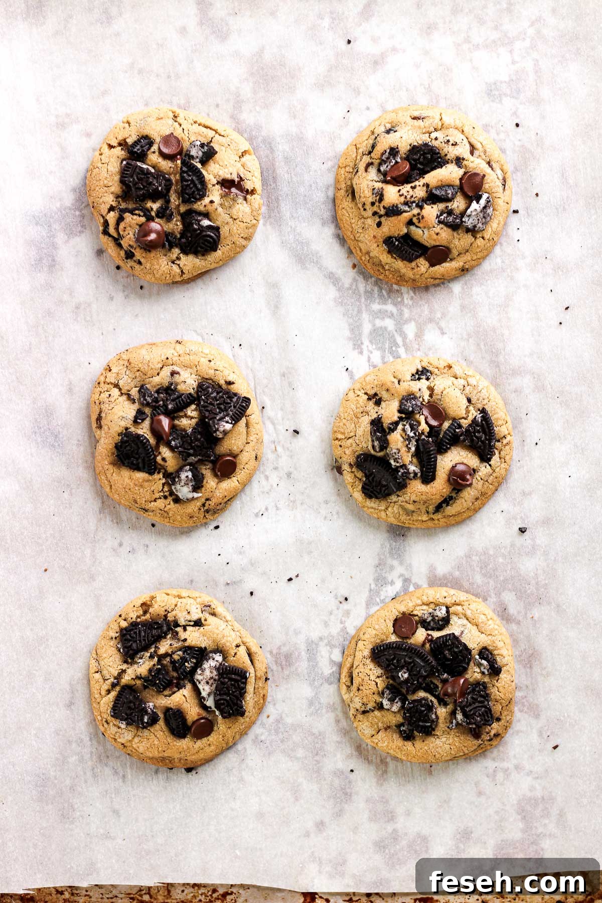 Fresh baked Oreo chocolate chip cookies