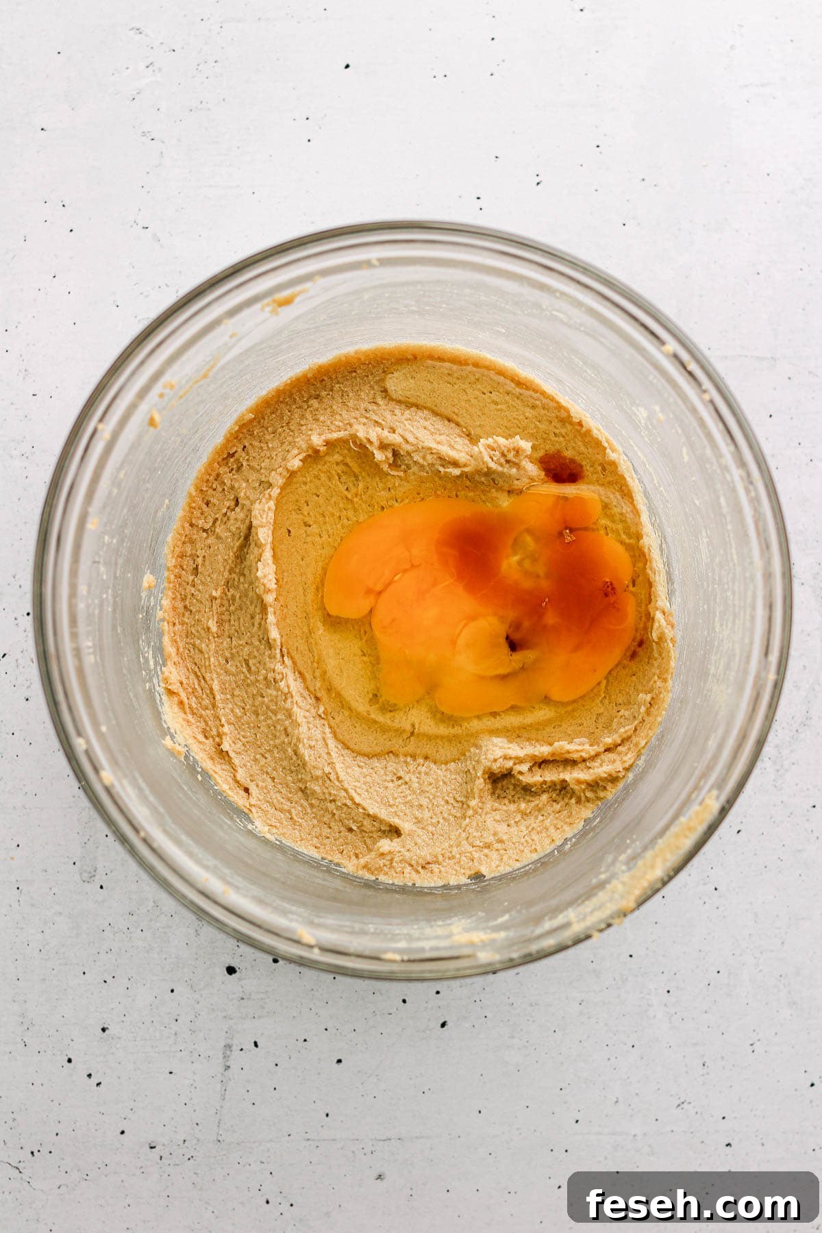Creamed butter and sugar
