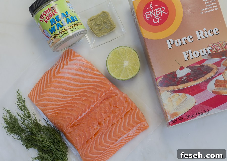 Ingredients for salmon cakes