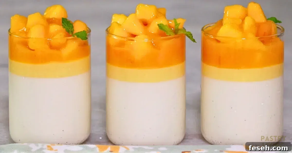 delicious mango panna cotta in glasses