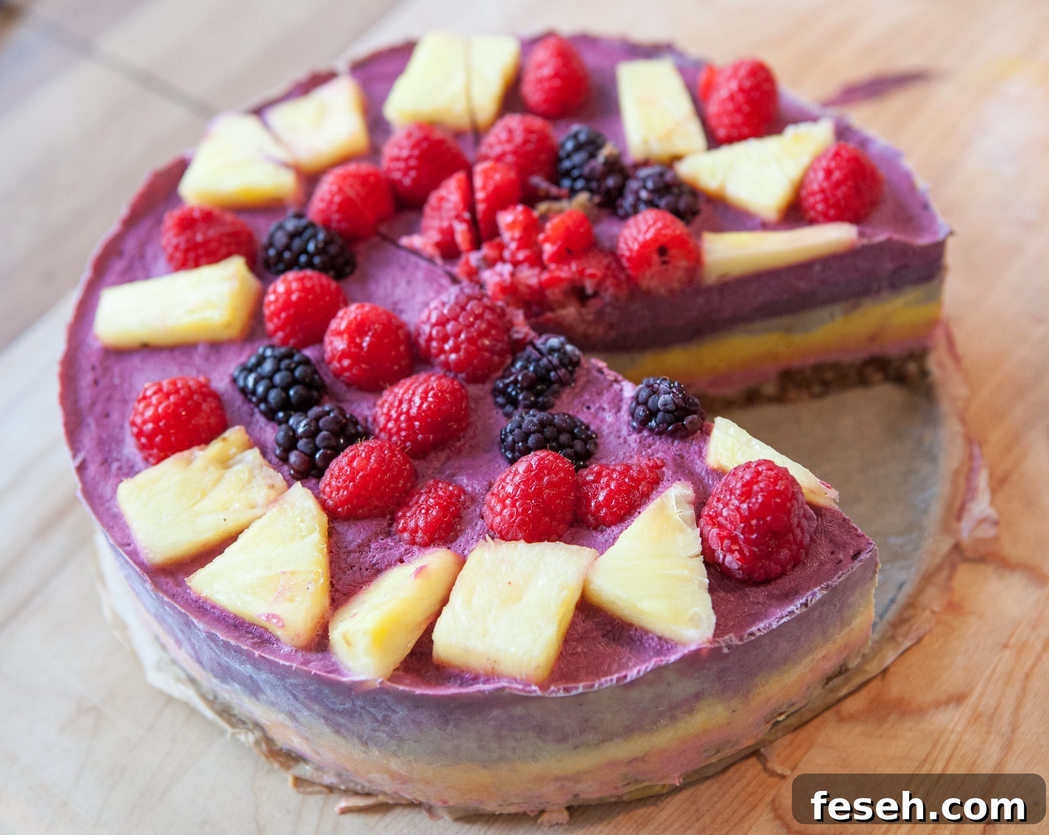 Toaster Oven-Baked Rainbow Cheesecake