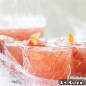 simple Halloween punch recipe in glasses