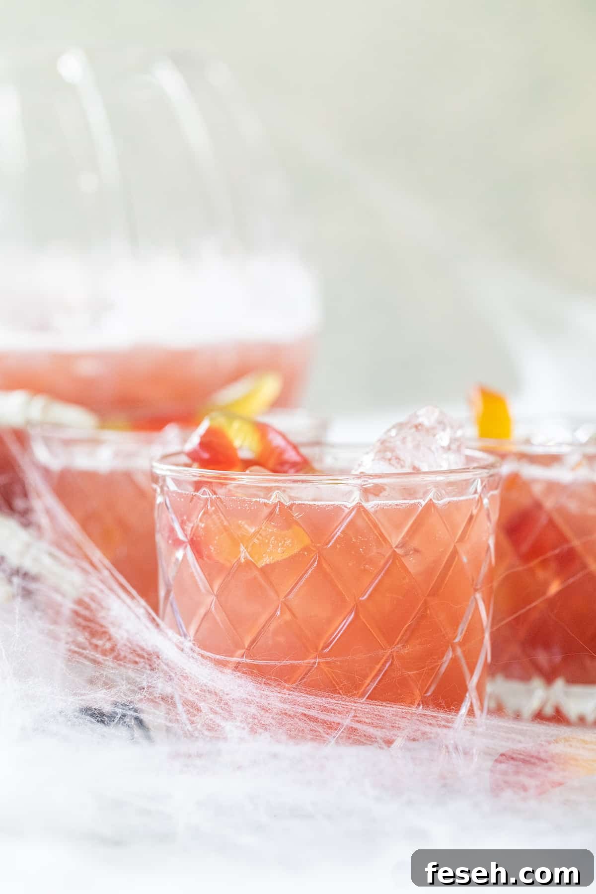 simple Halloween punch recipe in glasses