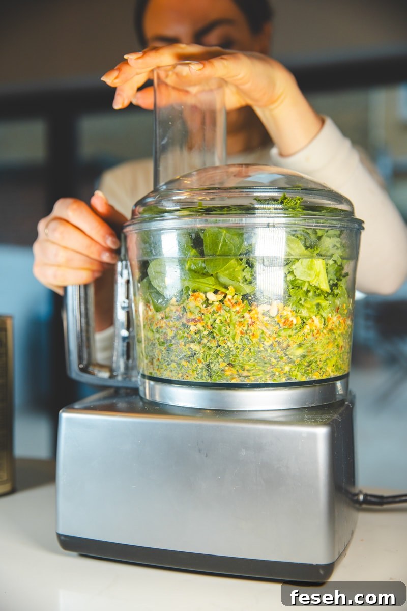 Blending the Nettle Pesto - Georgie Eats