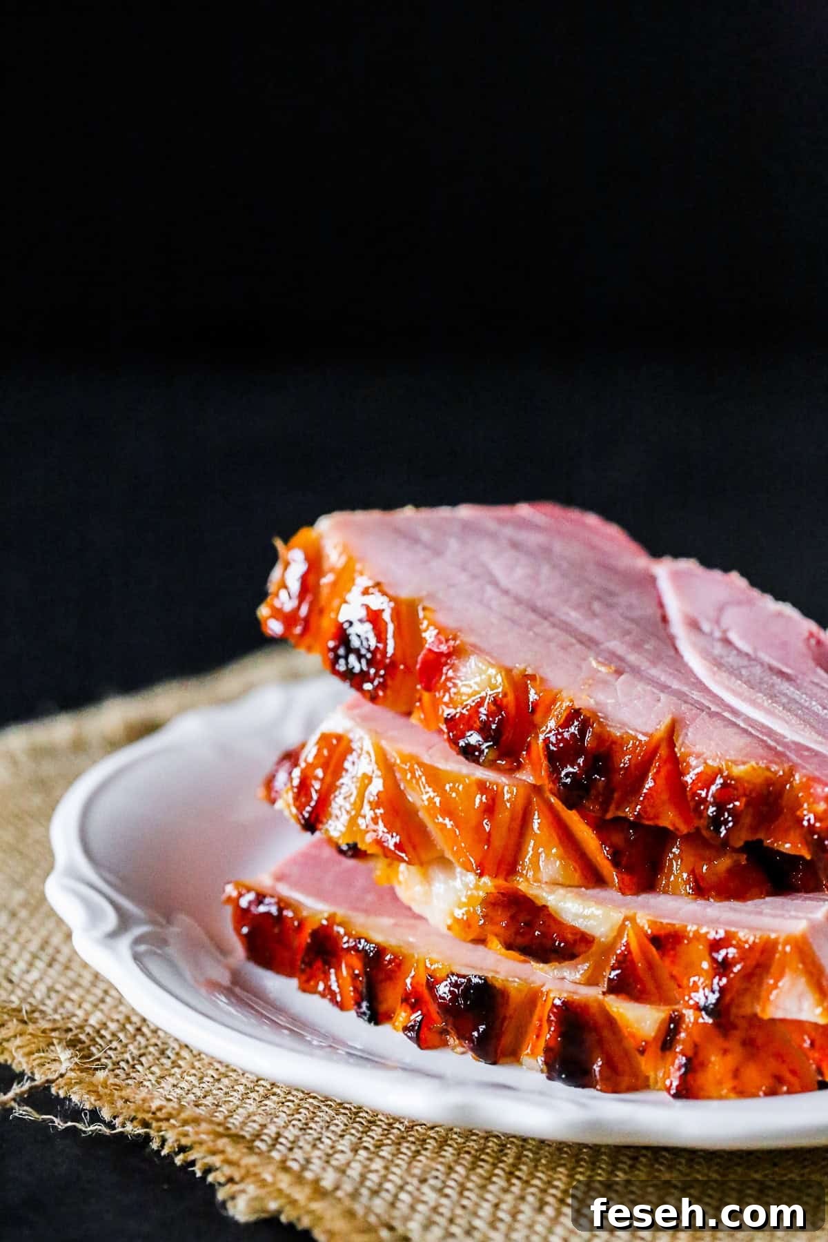 Pineapple Bourbon Butter Glazed Ham