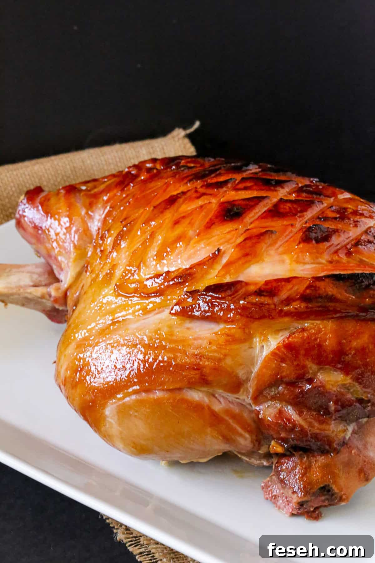 Pineapple Bourbon Butter Glazed Ham