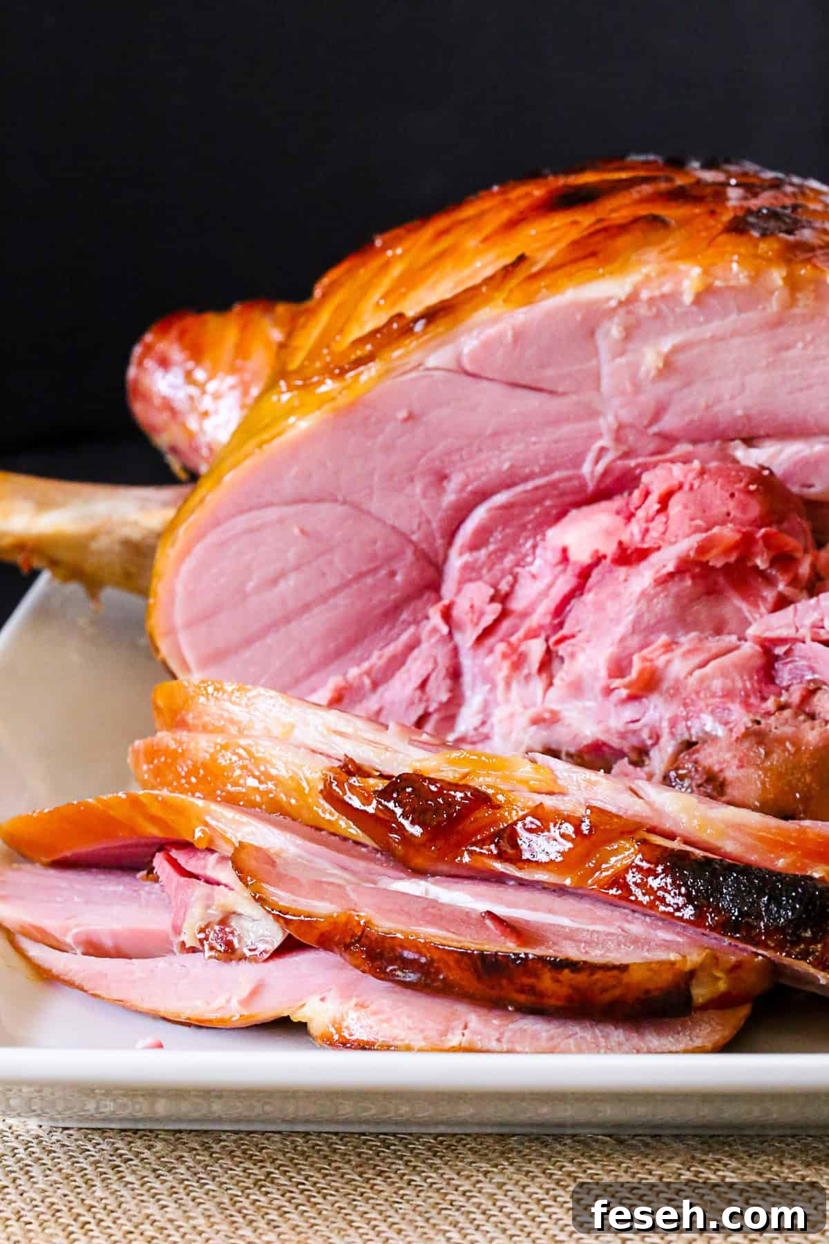 Pineapple Bourbon Butter Glazed Ham
