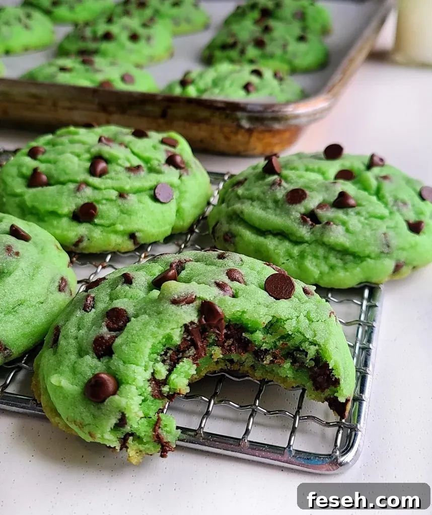 mint chocolate chip cookies