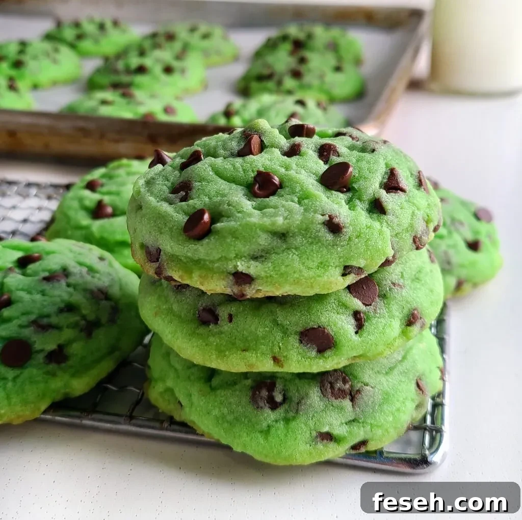 mint chocolate chip cookies