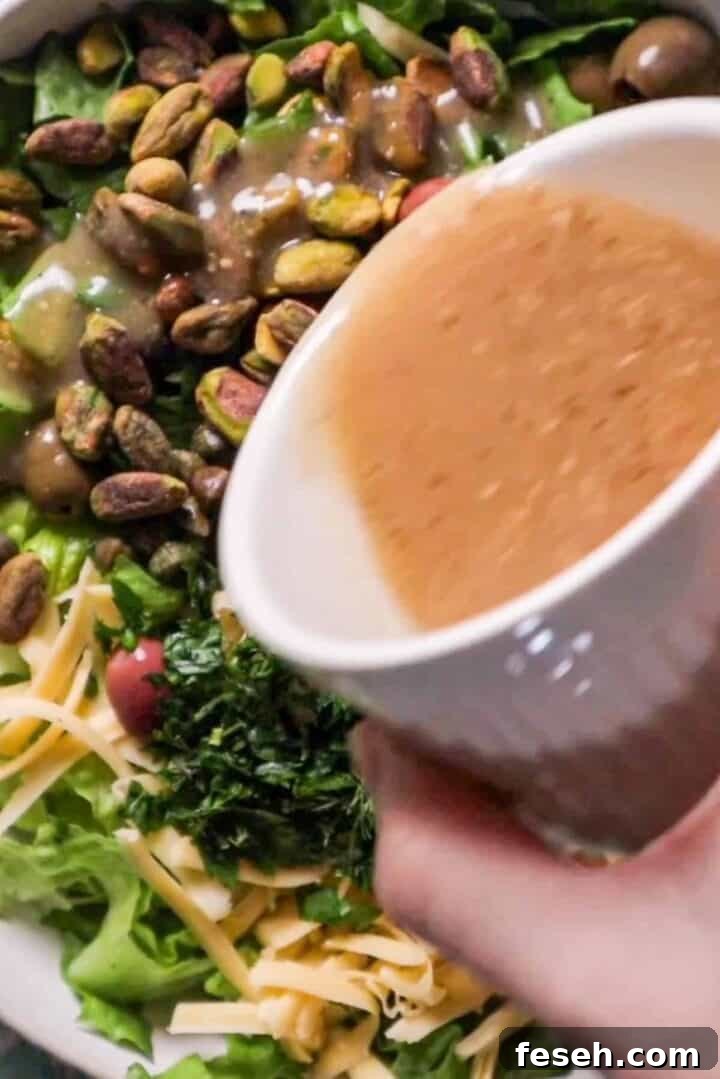 crunchy romaine salad with garlic and herb dressing