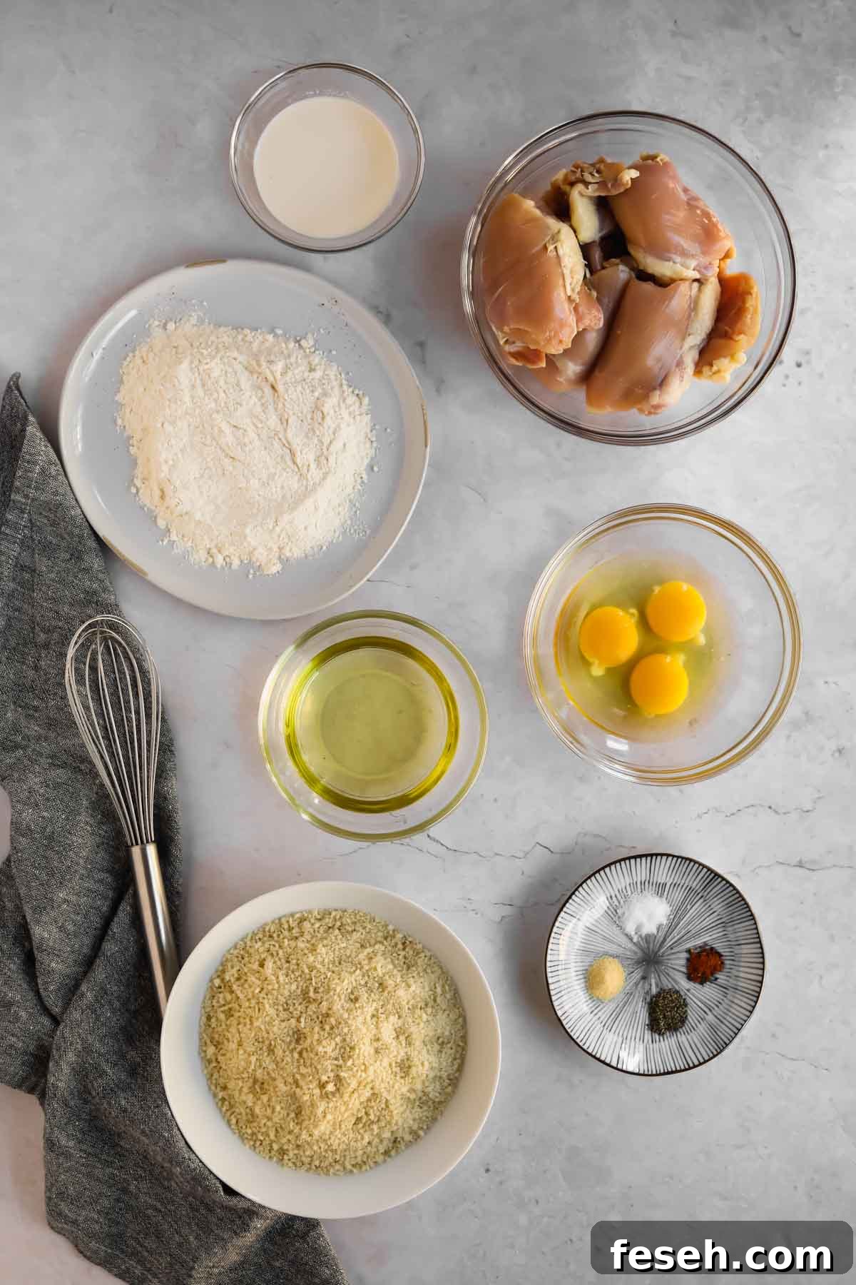 Chicken Katsu (Japanese Chicken Cutlet) ingredients.