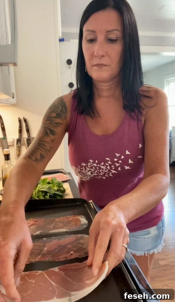 making prosciutto on the indoor griddle