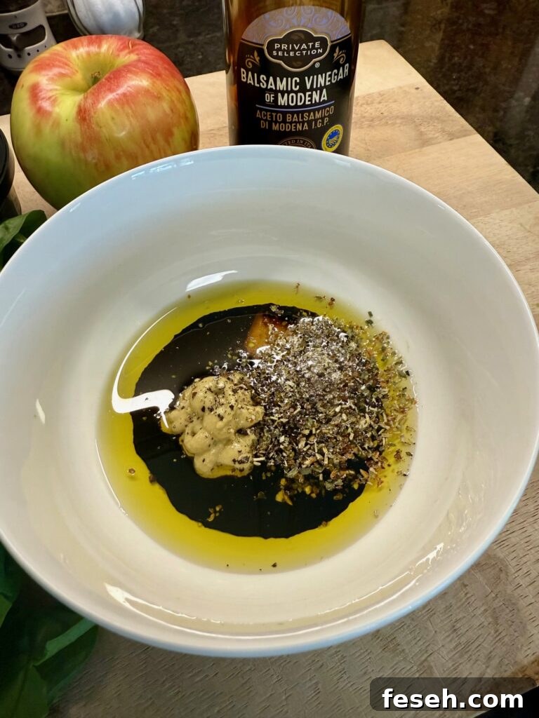 making the salad dressing