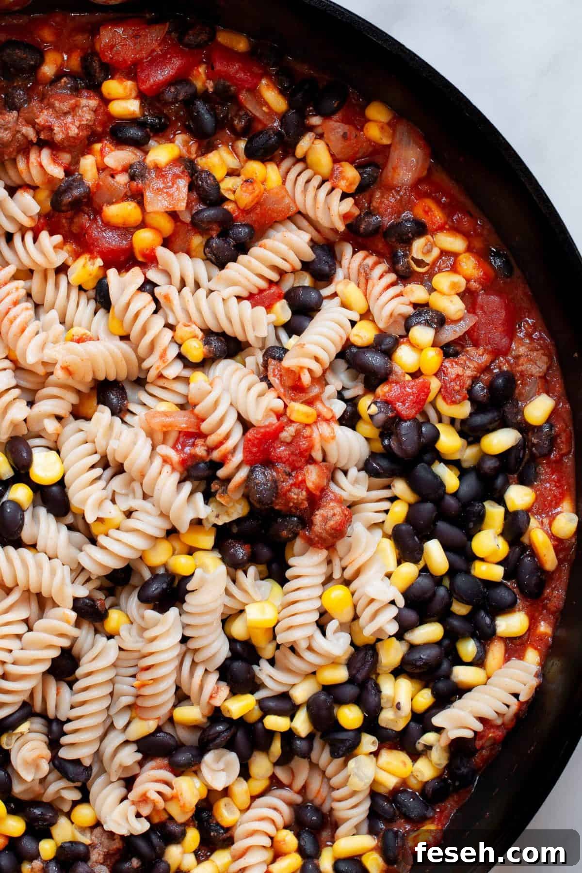 making taco pasta