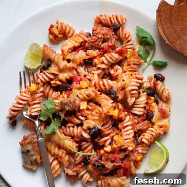 healthy taco pasta