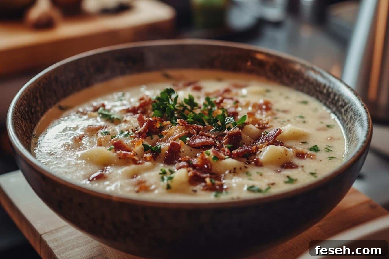 clam chowder in dutch oven