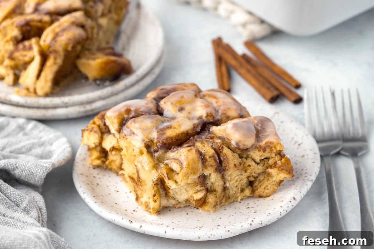 Cinnamon roll bake on a plate.