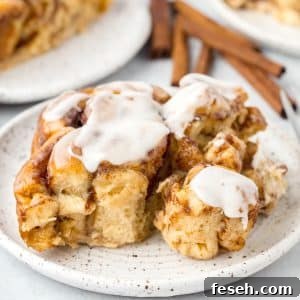 A square of cinnamon roll casserole
