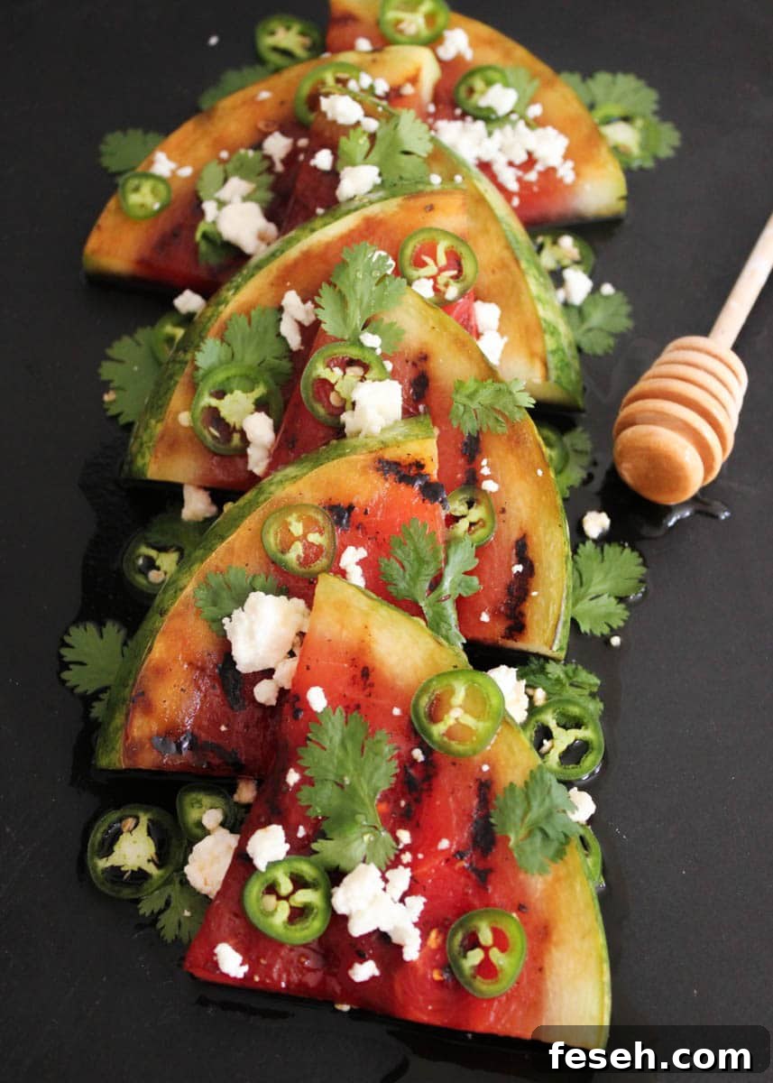 Grilled-Watermelon-with-Jalapeños-Feta-and-Honey-3