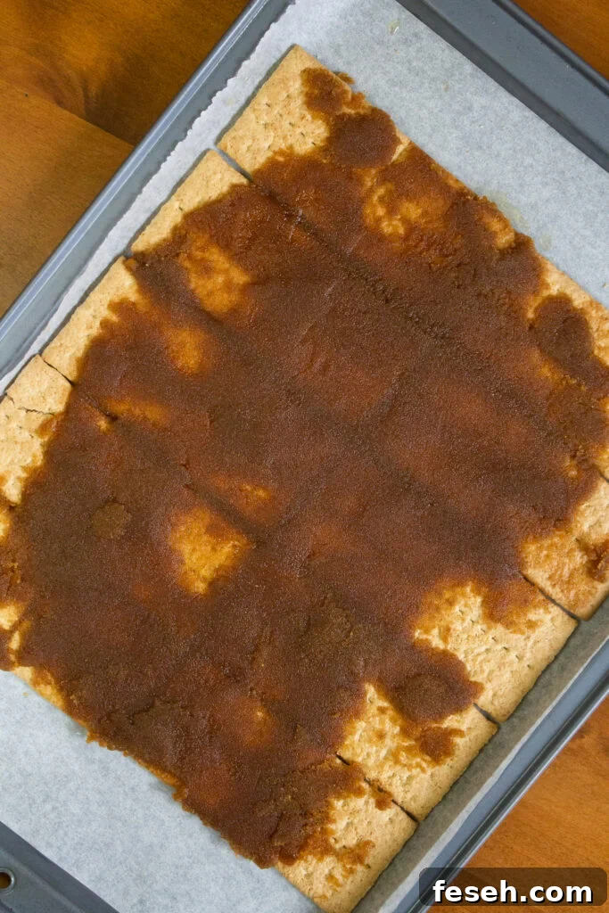Melting chocolate chips on caramel