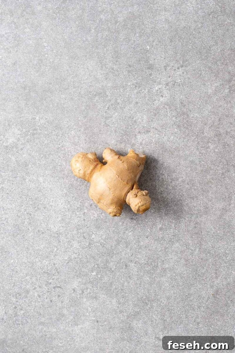 A knob of ginger root.