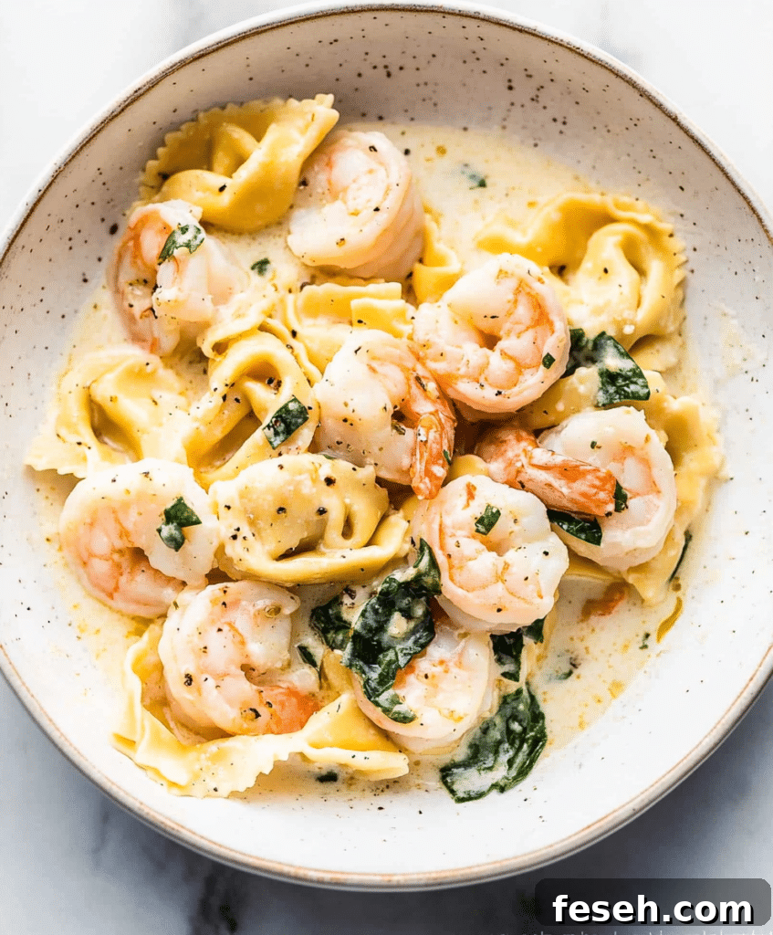 Shrimp Tortellini With Garlic Sauce